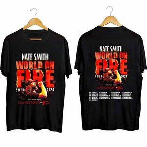 Nate Smith World On Fire Tour 2024 Country Music Concert T Shirt 92